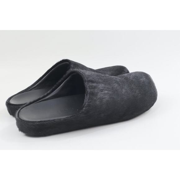 Marni Black Long Hair Calfskin Fussbett Sabot Mule Flats Slippers Size 41 main image 13